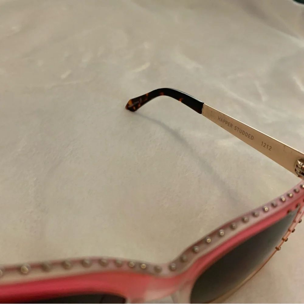 Quay Pink Ombre Cat-Eye Studded Sunglasses